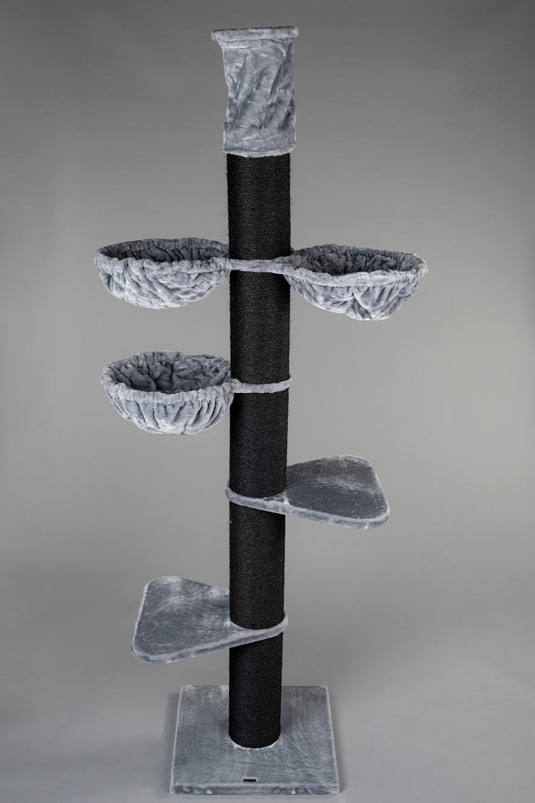 Albero tiragraffi Maine Coon Tower Blackline Plus (Grigio Chiaro)